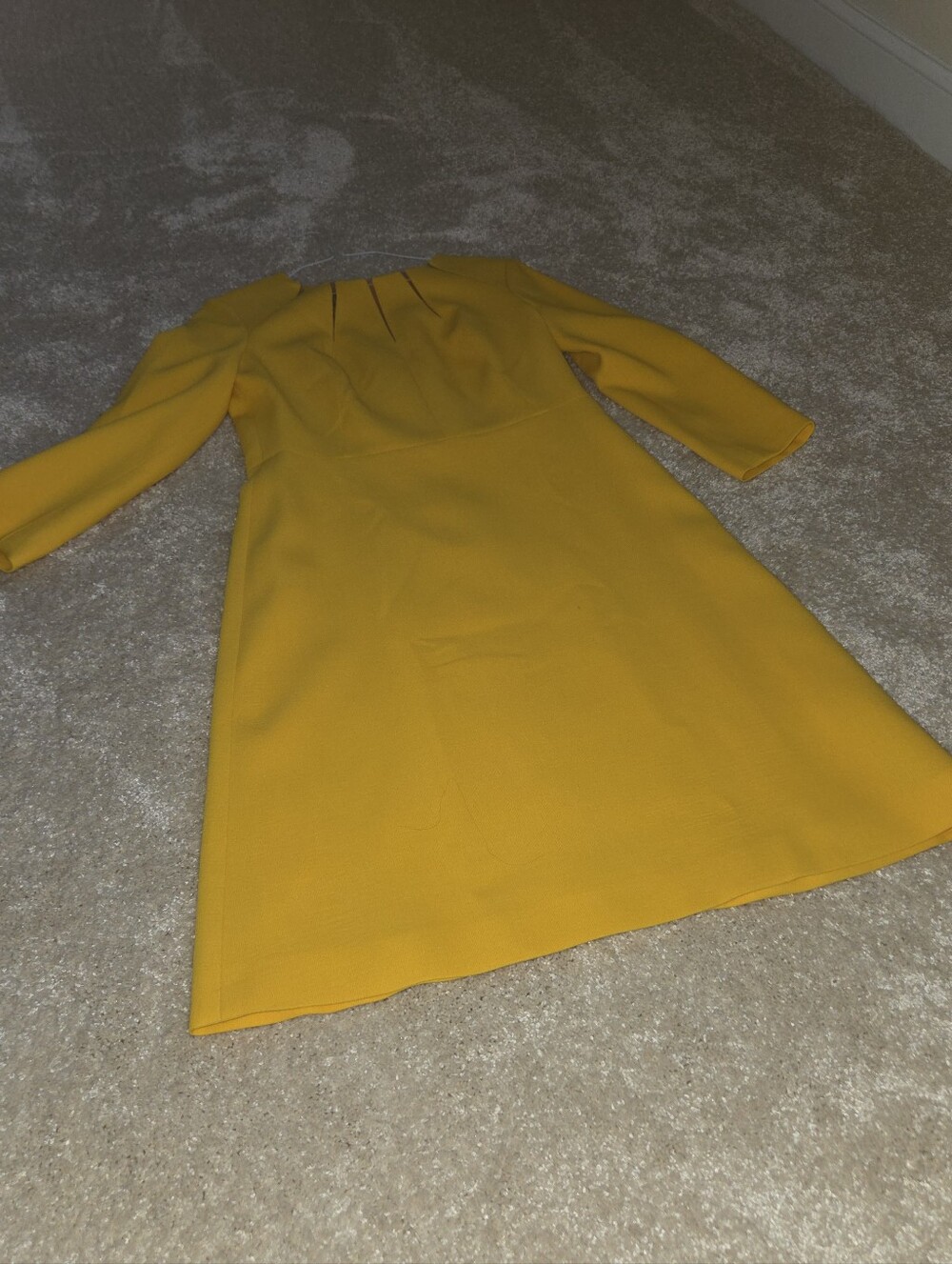 Escada Yellow Sheath Dress with Bishop Sleeves